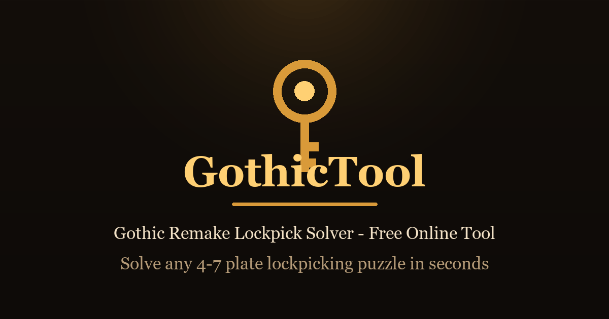 Gothic Remake Lockpicking Lock Solver